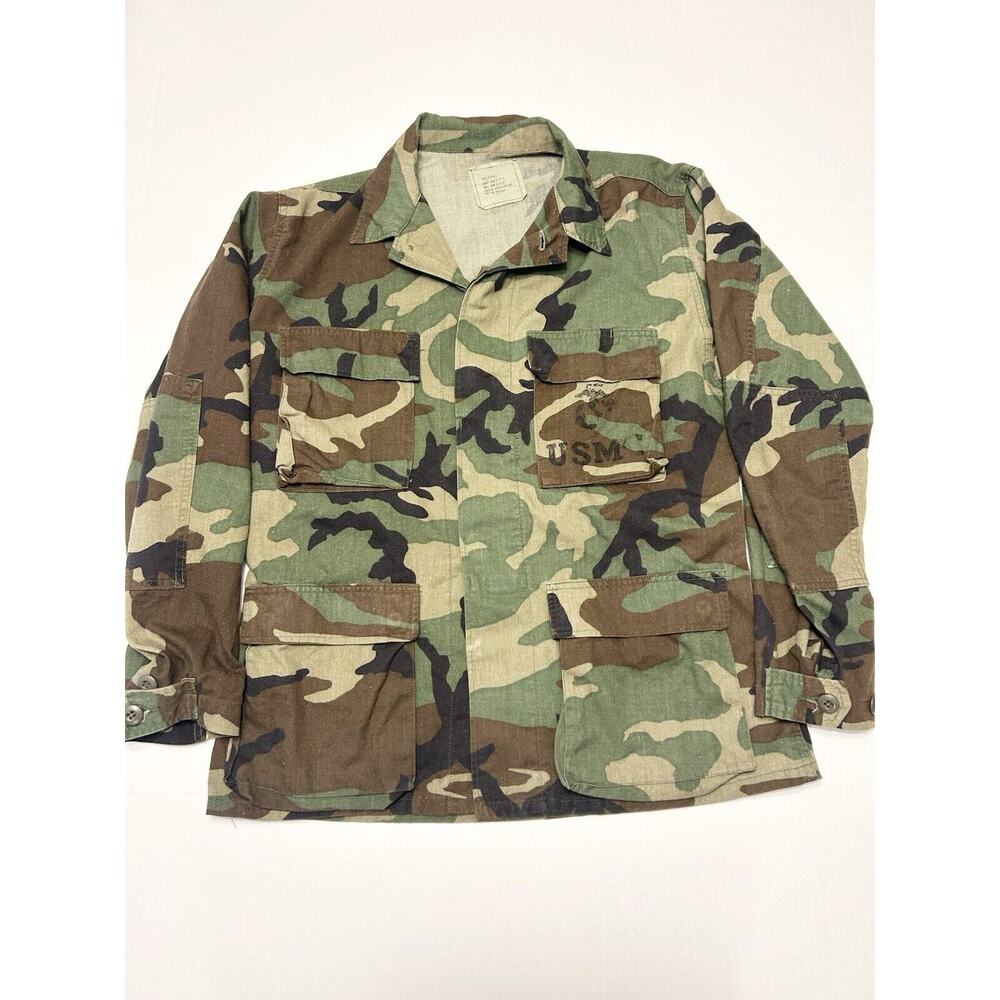 Vintage USMC Combat Coat Mens Small Woodland Camo Field Jacket Marines Military
